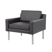 Boss Black Antimicrobial Vinyl Lounge Chair, BR8001AM-BK